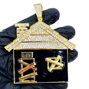 Iced Black/Gold Bando Traphouse Pendant
